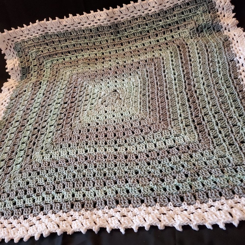 Crochet Mint Ombre Baby Blanket Afghan/New